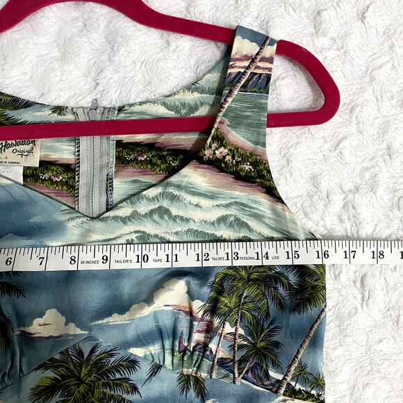 Vintage The Hawaiian Original Blue Tropical Beach Sleeveless Shift Dress 4 - Picture 6 of 8